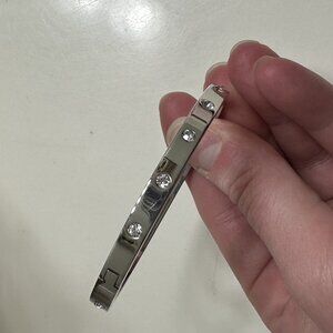 Kate Spade Set In Stone Hinged Silver Bangle